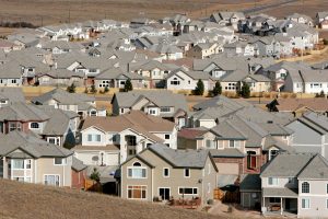 A view of a neighborhood in the town of Superior, Colorado, a Denver suburb February 27, 2006. Sales..